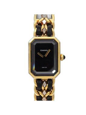 Chanel Premiere L Vintage Watch Black Gold Size